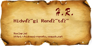 Hidvégi Renátó névjegykártya