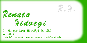 renato hidvegi business card